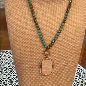 Elegant Gold and Turquoise Beaded Necklace